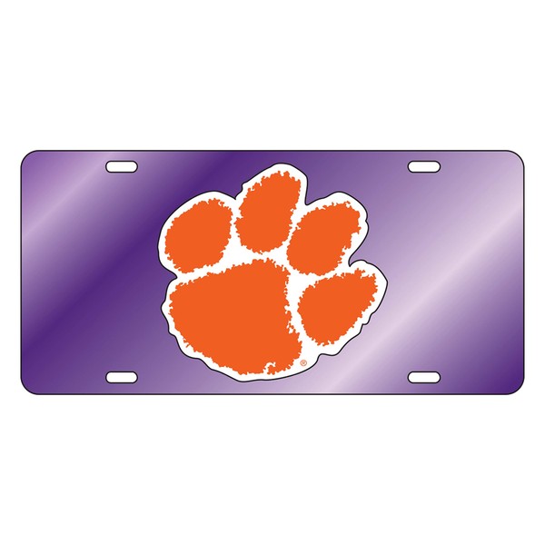 Craftique Clemson Tigers Tag (Purple Mirror/REF ORG PAW TAG (14007))
