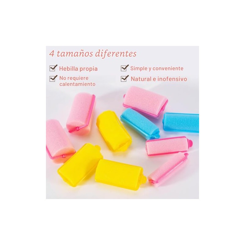 36 piezas de rodillos de espuma para el cabello -