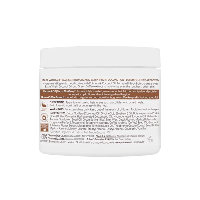 Palmer's Coconut Oil Formula, Bálsamo Corporal Humectante - Concentrado Sólido