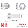 Qrity Pack of 20 Screws and Nuts Kit, M6 x