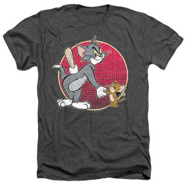 Tom and Jerry Hide Unisex Adult Heather T Shirt (X-Large) Charcoal