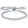 Moissanite Tennis Bracelet 1.52ct-7.76ct Adjustable Bracelet for Women 18K White