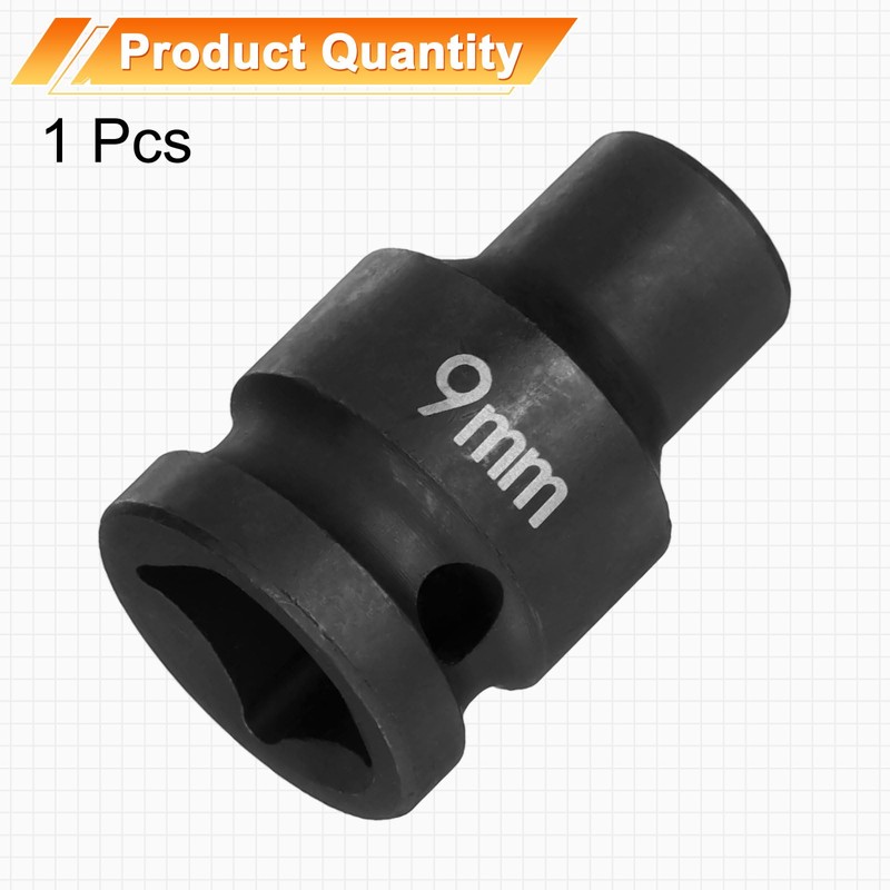 sourcing map 6 Point Impact Socket 9mm Metric Socket 1/2"