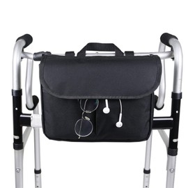 Wheelchair Bag,Rollstuhl Seitentasche, Armlehnenzubehör, Rollstuhl-Armlehnentasche Zubehör,Wasserdichte Stoff-Armlehnentasche,Mobilitätshilfe Rollstuhlzubehör Tasche (schwarz)