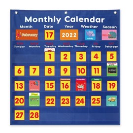 Mewise Monthly Calendar Pocket Chart Classroom,Mont