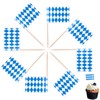 Pack of 100 Bavaria Oktoberfest Toothpick Flags for Bavarian Oktoberfest