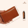 MASSENI Luxury Italian Leather Business Card Holder, Tan Genuine Leather,