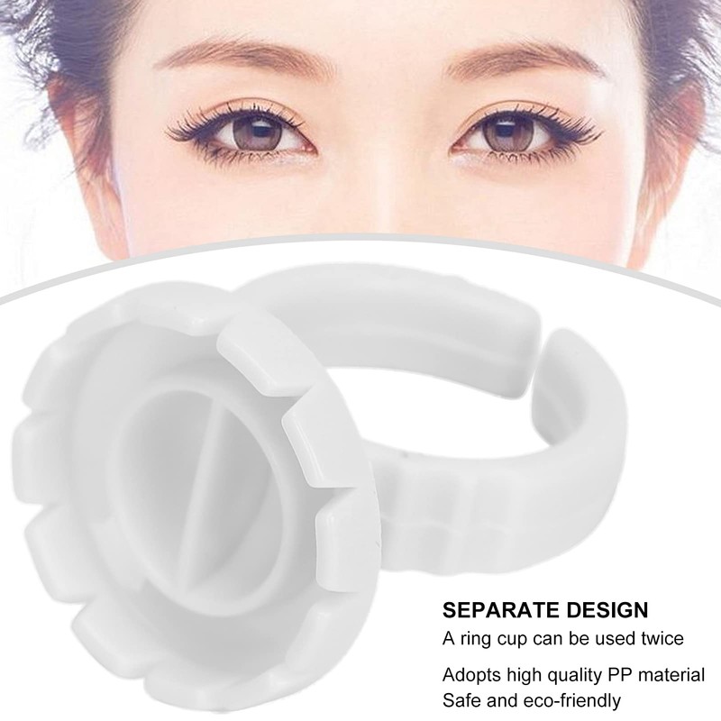 Pack of 100 Eyelash Glue Ring Cup, Disposable Eyelash Extension
