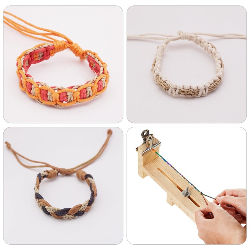 Burbell 2 Pcs Wood Bracelet Jig, Adjustable Paracord Jig Bracelet