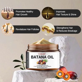 Batana Oil for Hair Growth, 100% Pure and Natural Batana Oil, Cold Pressed Essential Oil, Stimulates Growth, Thickens Strands, Prevent Dry Hair & Hair Loss, 4.2 Oz