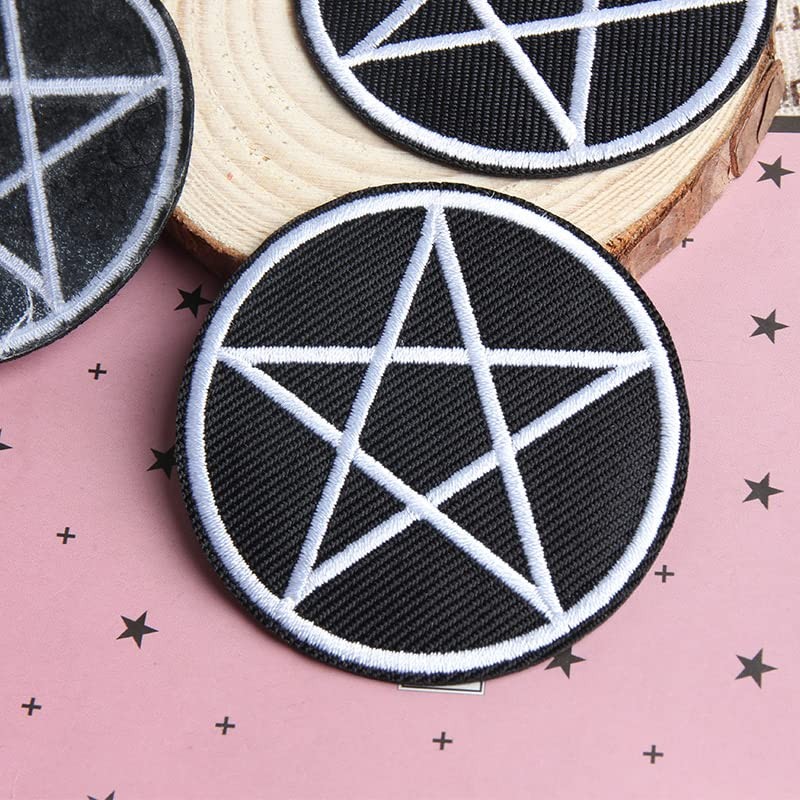 Opexicos 10Pcs Pentagram Patch Pentacle Satanic Occult Goth Wicca Witch