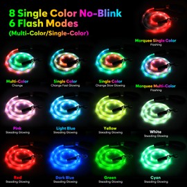 YFbrite Waterproof Light up Dog Leash with 15 Flashing Modes - Super Bright LED Dog Leash for Small Medium Large Dogs - Type-c Rechargeable Dogs Leashes Light (Multi-Color, 4FT (120cm))