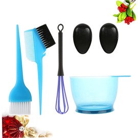 Outanaya 5pcs Professional Hair Dye Tools Set Kits for Hair Coloring Tinting Brush Bowl Temporary Blue Dye Home Tool