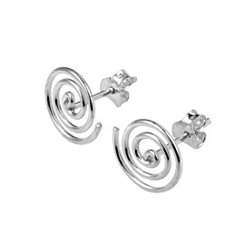 AeraVida Charming Round Swirl Maze Spiral .925 Sterling Silver Stud Earrings | Casual Sterling Silver Stud Earring for Women | Jewelry Gift for All Occasions