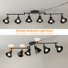Black Dimmable 6 Light Plug in Ceiling Light Fixture,Modern Plug