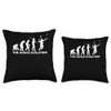 Evolution Graphic Badminton Player Shuttlecock Sports Smash Throw Pillow
