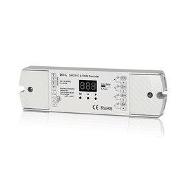 4CH 5A/CH Constant Voltage DMX512 & RDM Decoder RGBW Controller 4 Channel Dimming Controller 12-24V Output PWM