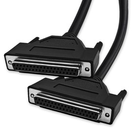 XANHAM DB25 25 Pin 16 Feet(5 Meter) Two Row Straight Through Serial Cable, Double Shielded(Metal Braiding&AL-foil), Female to Female, Black, SC920S10FF
