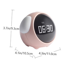 Gatuida 1pc Led Pixel Clock Smart Digital Alarm Clock for Boy Girl Brightness Night Light Temperature Alarms for Bedroom Decor and Sleep Routine