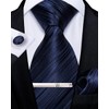 DiBanGu Conjunto de gemelos cuadrados de seda para hombre, corbata