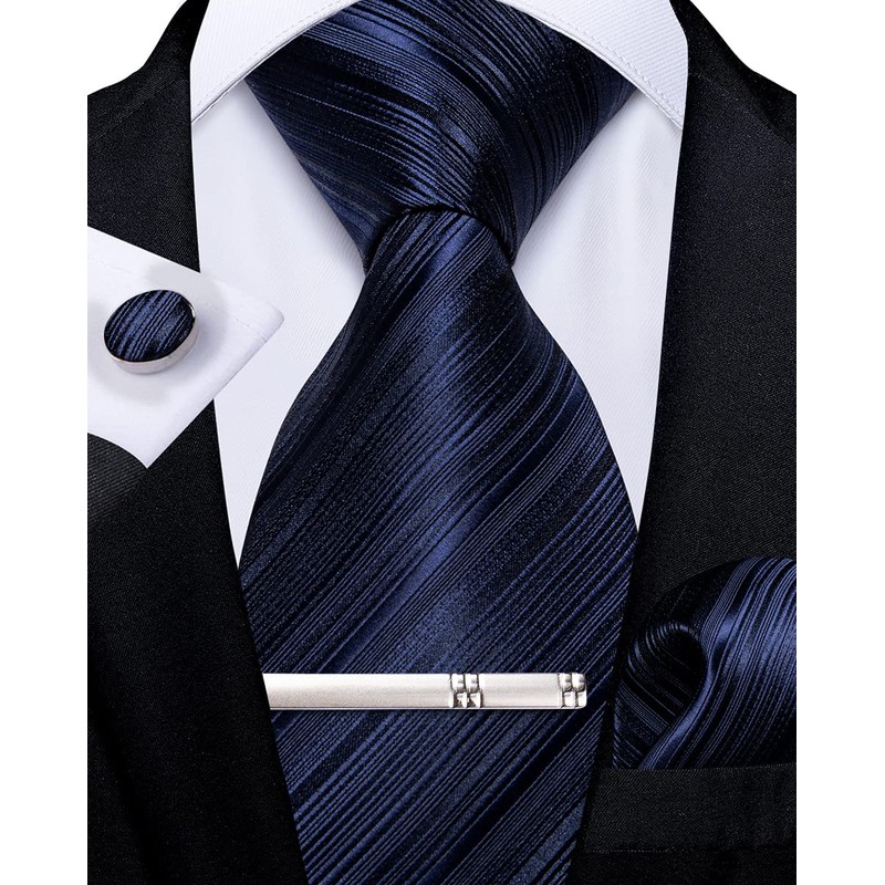 DiBanGu Conjunto de gemelos cuadrados de seda para hombre, corbata