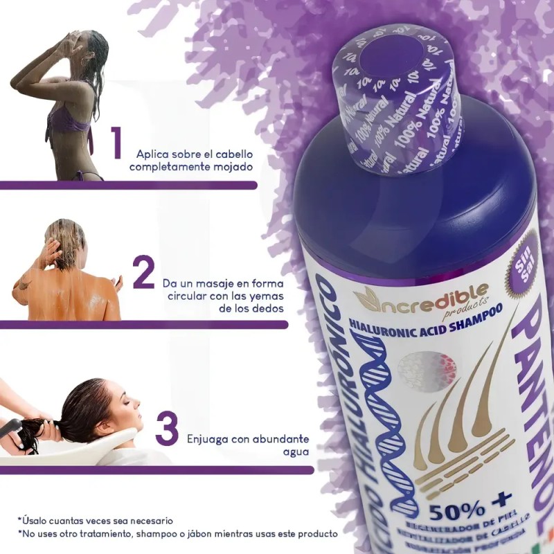 Shampoo Sin Sal Regenerador E Hidratante Para El Cabello