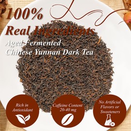 WT WEETEE Emperor's Pu-erh Tea, 228g Puerh Loose Leaf Tea, Aged Fermented Chinese Yunnan Dark Tea, Deeply Aromatic • Smooth & Full-Bodied