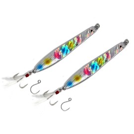 FISHZONE - 10 Pack 2 x KONICHI RIP RIDER Long Cast Fishing Lures - 10.50cm / 35g - Dressed Marine Mylar Treble & In-line 3/0 Hook (4 Colours Designs) For Predatory Fishing (Candy)