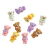 10pcs Kawaii Miniature Plush Bear Flat Back Resin Embellishments Cabochons