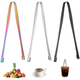 FNANJWQ 3 Pcs Stainless Steel Cooking Toothed Tongs, Egg Chalaza Removal Tongs with Teeth Food Precision Serrated Tips Kitchen Serving Clips for Coffee Sugar Cube Salad Ice Barbecue Fruit