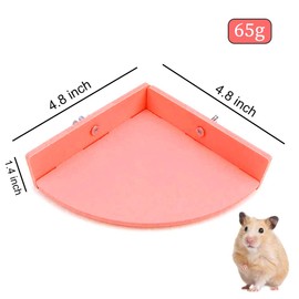 WishLotus Hamster Platfrom, Fan-shaped Hamster Cage Accessories Rest and Play Stand Corner Jumping & Climbing Platform Habitat Toy Small Platform for Guinea Pig, Gerbil, Mice, Parrot (Pink)