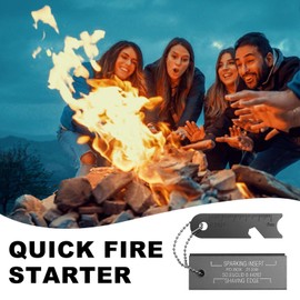 SEYIIRE Magnesium Fire Starter, Waterproof Flint Matches Ferro Fire Steel for Camping Hiking Hunting, Outdoor Survival fire Striker Kit (4 Pack)