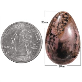 Nupuyai Pack of 5 Rhodonite Worry Stones for Reiki Meditation, Natural Gemstones, Oval Shape, Healing Stone Lucky Charm for Healing