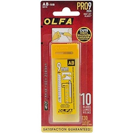6 Pack Olfa 5010 9mm Replacement Precision Silver Snap-Off Blades - 10 per Package (AB-10B)
