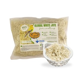 Natural Bird Nesting Material for Canaries - Parakeet Nesting Material, Finch Nesting Material and Chicken Nest – Natural Fiber White Jute, Safe and Soft Nesting Material for Bird Bedding.(1/2Lb)