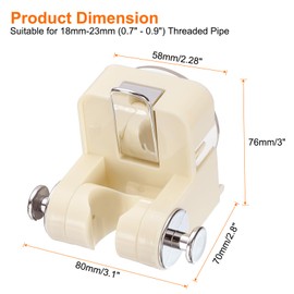 sourcing map Shower Head Holder, Suction Cup Shower Head Holder, Handheld Removable Showerhead and Wall Mounted Suction Bracket with Hanger (Beige)