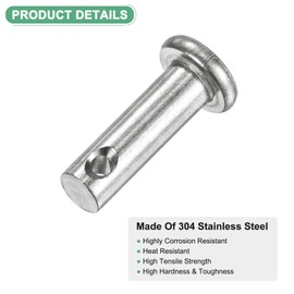 M METERXITY 10-Pack Single Hole Clevis Pins, M5 x 16mm 304 Stainless Steel Flat Head Clevis Pins for Mechanical Linkage/Fixed Parts/Ship Rigging, Link Hinge Pin Reusable