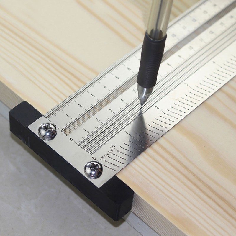 Ultra Precision Marking Ruler Stainless Steel Woodworking Scribing Ruler Gauging