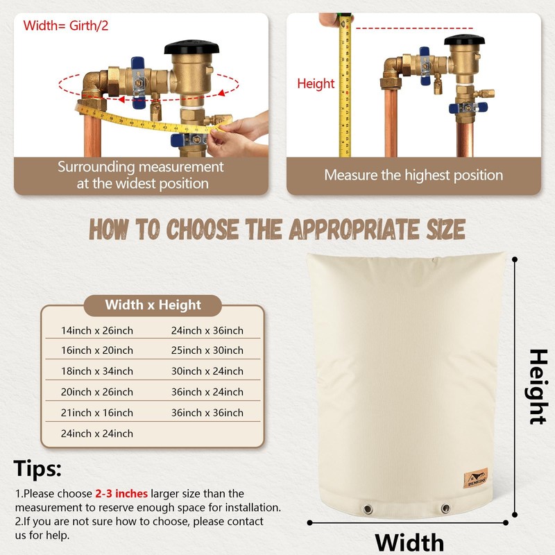 Backflow Preventer Insulation Cover - Water Pipe Insulation Sprinkler Cover