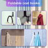 6 Pcs Folding Coat Hooks, 3 in Heavy Duty Foldable