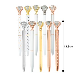 Auch 20 PCS Diamond Pens Crystal Pen Diamond Ballpoint Pen Bling Metal Cute Pens for Womens Bridal Gem Wedding Décor Bridal Shower Office Gifts (20 PCS Diamond Pens)