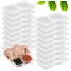 Wanfoou 20 PCS Double Compartment Condiment Container With Lids -