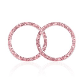 WINKA Auto Key Ignition Button Key Knobs, Bling for Car Interior Decoration 2pcs Pink