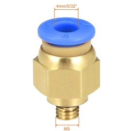 TA-VIGOR 4mm Pneumatic Push to Connect Fittings, M5 Male Thread Quick Connect Straight Coupler, Air Line Push Fit Connectors for Pneumatic Systems and Air Compressors, 10Pcs