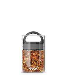 Best PREMIUM Airtight Storage Container for Coffee Beans, Tea and Dry Goods - EVAK - Innovation that Works by Prepara, Glass and Stainless, Black Gloss Handle, Mini