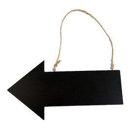 Wooden Chalkboard Sign Arrow Hanging Signs Reusable Chalk Signs Directional Chalkboard Housewarming (Black)