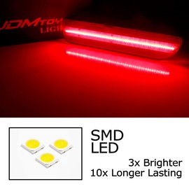iJDMTOY OE-Red Lens Red Full LED Rear Side Marker Light Kit Compatible With 2005-09 Ford Mustang, Powered by 54-SMD LED, Replace OEM Back Sidemarker Lamps