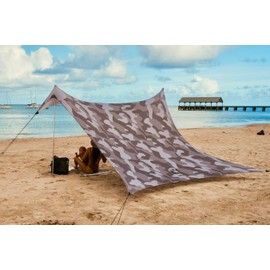 Neso Tents Grande Beach Tent, 7ft Tall, 9 x 9ft, Reinforced Corners and Cooler Pocket (Grey Camo)