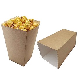 We Moment Zone 24pcs Kraft Popcorn Boxes Mini Paper Popcorn Containers for Party