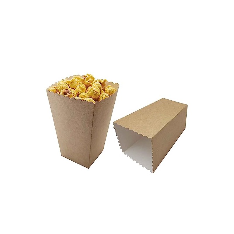 We Moment Zone 24pcs Kraft Popcorn Boxes Mini Paper Popcorn